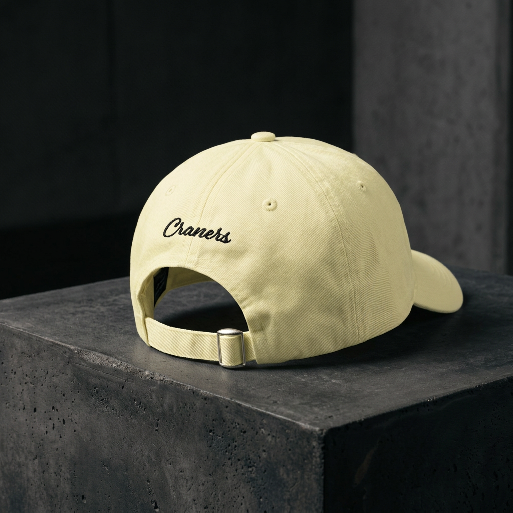 Casquette baseball jaune pastel CRANERS, vue de côté