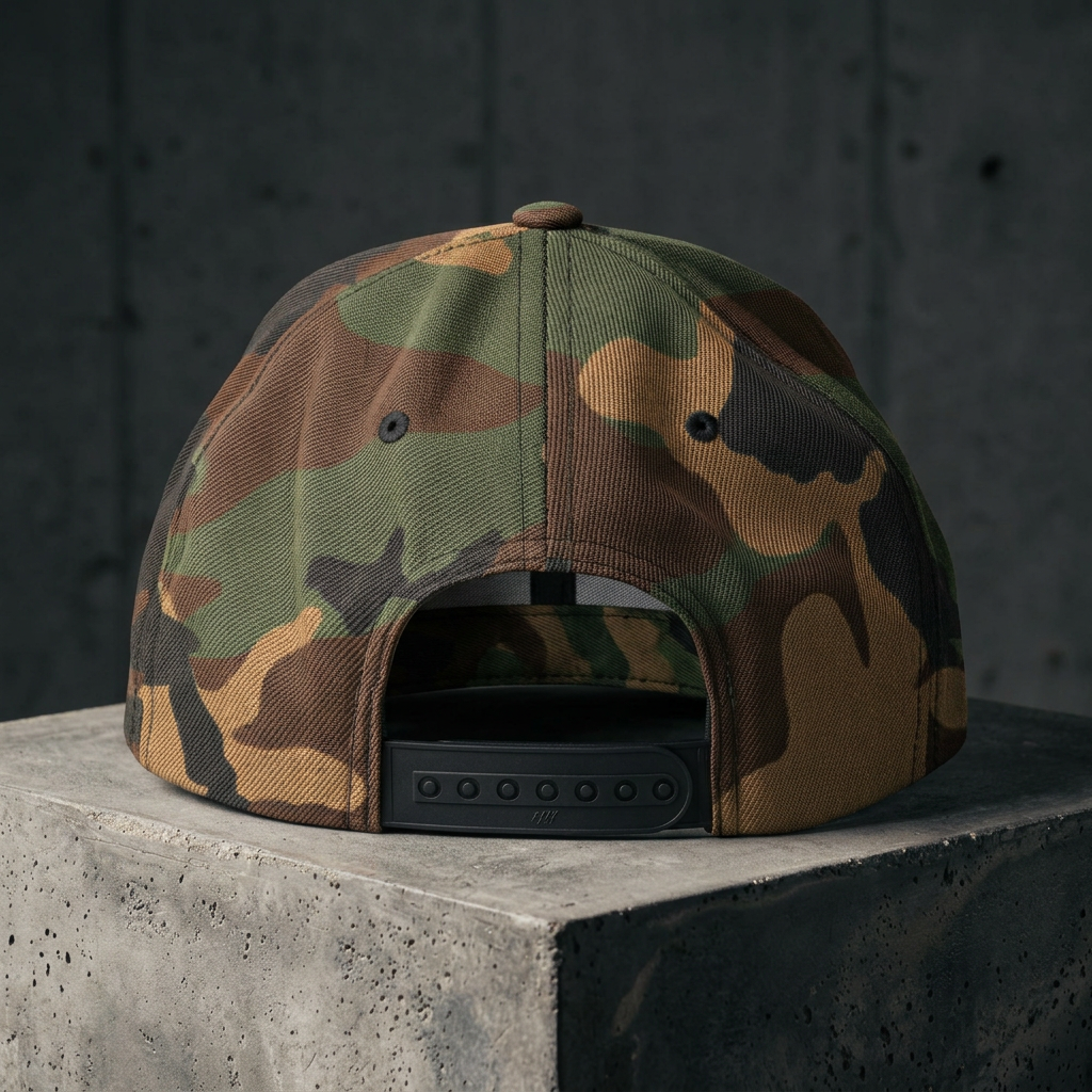 Casquette snapback camouflage verte CRANERS, vue de côté