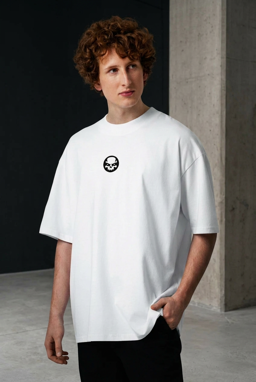 T-shirt oversize coton bio CRANERS porté, vue de face